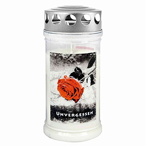 Gedenkkerze 170x75mm M9 ROSE/UNVERGESSEN, 4Tage von JEKA