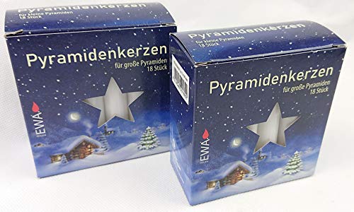 JEKA Pyramid Kerzen, Pyramiden Pyramidenkerze Wachs (Weiß, 1.7 x 1.7 x 10.5 cm (2er Pack)) von JEKA