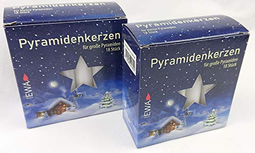 JEKA Pyramid Kerzen, Pyramiden Pyramidenkerze Wachs (Weiß, 1.7 x 1.7 x 10.5 cm (2er Pack)) von Jeka