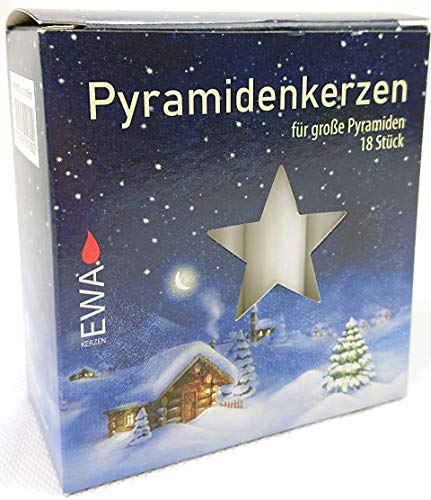 JEKA Pyramid Kerzen, Pyramiden Pyramidenkerze Wachs (Weiß, 1.8 x 1.8 x 10.5 cm (5er Pack)) von JEKA