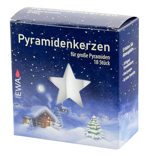 JEKA Pyramid Kerzen, Pyramiden Pyramidenkerze Wachs (Weiß, 1.8 x 1.8 x 10.5 cm (5er Pack)) von Jeka