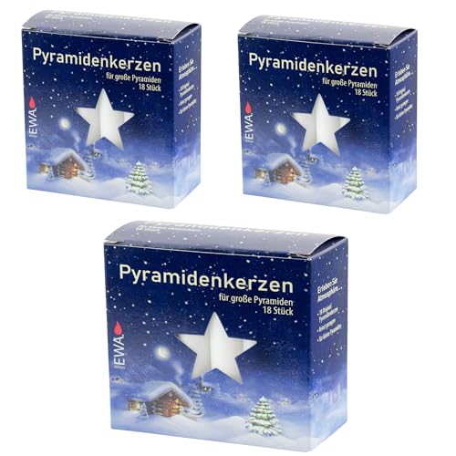 Jeka Pyramidenkerzen weiß (3, 18 x 10.5 mm) von Jeka
