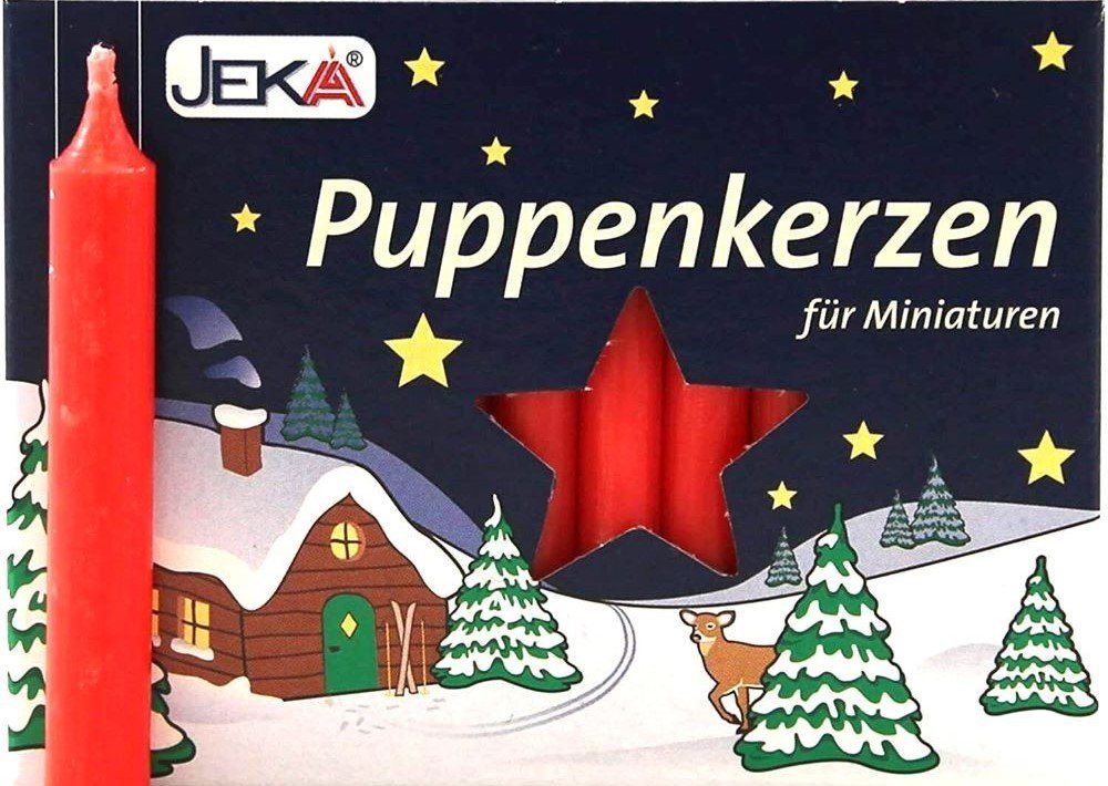 JEKA Spitzkerze Puppenkerzen - Durchmesser 10 mm weiß oder rot von JEKA