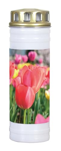 Recycling Ewiglicht "Tulpen" - Umweltfreundliche Grabkerze Gedenkkerze Grablicht JEKA TLB von JEKA