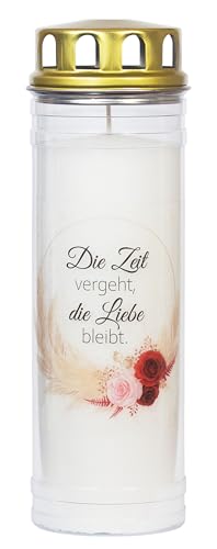 Rose Kranz Ewiglicht Grabkerzen mit Deckel - Robuste Gedenkkerze, Langanhaltende Flamme JEKA TLB von JEKA