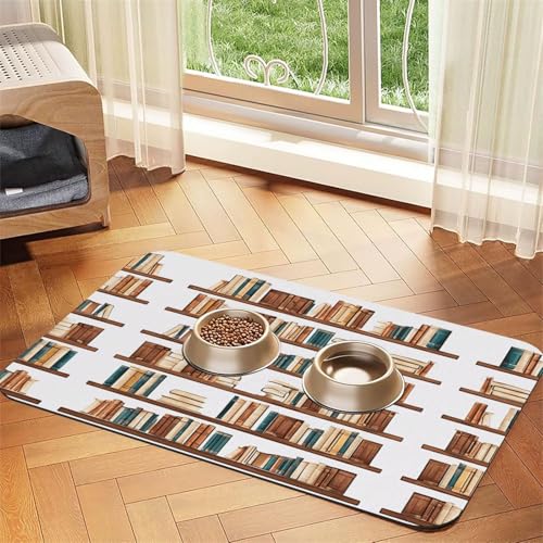 Bücherregal-Kollektion und Leiter-Druck, saugfähige Leder-Tischdecke, perfekt für Hunde, Katzen und andere Haustiere von JEKYDOSD