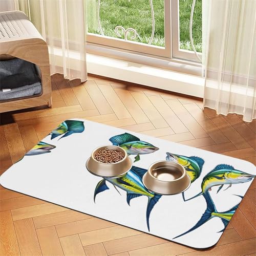 Fisch-Kunstdruck, saugfähige Leder-Tischdecke, perfekt für Hunde, Katzen und andere Haustiere Fisch-Kunstdruck, saugfähige Leder-Tischdecke, perfekt für Hunde, Katzen und andere Haustiere von JEKYDOSD