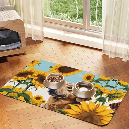 Hundedecke mit Sonnenblumen-Aufdruck, saugfähig, Leder, perfekt für Hunde, Katzen und andere Haustiere Hundedecke mit Sonnenblumen-Aufdruck, saugfähig, Leder, perfekt für Hunde, Katzen und andere Haustiere von JEKYDOSD