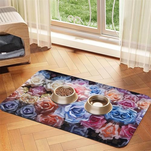 JEKYDOSD Saugfähige Leder-Tischdecke mit Rosenblüten-Motiv, perfekt für Hunde, Katzen und andere Haustiere JEKYDOSD Saugfähige Leder-Tischdecke mit Rosenblüten-Motiv, perfekt für Hunde, Katzen und andere Haustiere von JEKYDOSD