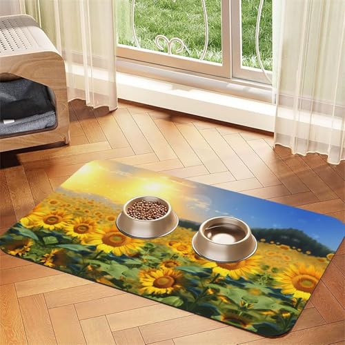 JEKYDOSD Saugfähige Leder-Tischdecke mit Sonnenblumenfelddruck, perfekt für Hunde, Katzen und andere Haustiere JEKYDOSD Saugfähige Leder-Tischdecke mit Sonnenblumenfelddruck, perfekt für Hunde, Katzen und andere Haustiere von JEKYDOSD