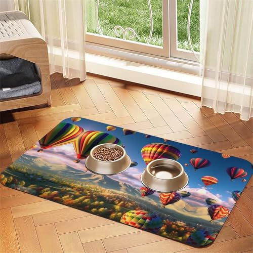 JEKYDOSD Saugfähige Ledertischdecke mit Heißluftballondruck, perfekt für Hunde, Katzen und andere Haustiere JEKYDOSD Saugfähige Ledertischdecke mit Heißluftballondruck, perfekt für Hunde, Katzen und andere Haustiere von JEKYDOSD