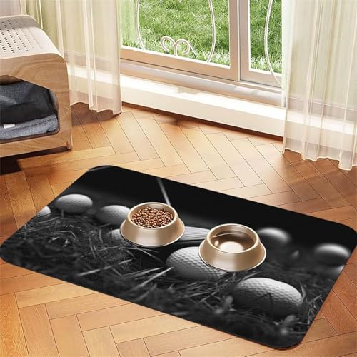 JEKYDOSD Schwarze und weiße Golf-Tischdecke für Haustiere, saugfähig, Leder, perfekt für Hunde, Katzen und andere Haustiere von JEKYDOSD