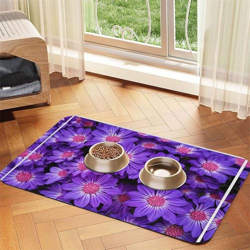Lila Lilien Blumen Druck Haustier saugfähig Leder Tischdecke perfekt für Hunde, Katzen und andere Haustiere von JEKYDOSD