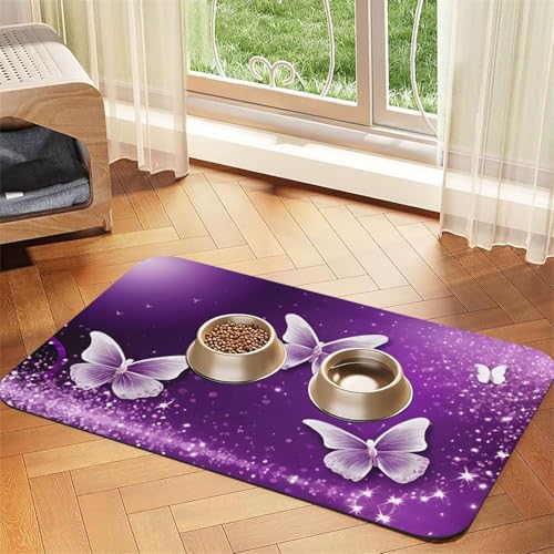 Lila Schmetterlinge Druck Haustier saugfähige Ledertischdecke perfekt für Hunde, Katzen und andere Haustiere Lila Schmetterlinge Druck Haustier saugfähige Ledertischdecke perfekt für Hunde, Katzen und andere Haustiere von JEKYDOSD