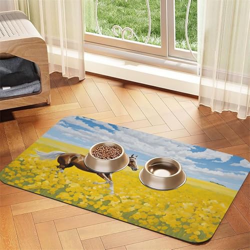 Pferde laufender Kunstdruck, saugfähige Leder-Tischdecke, perfekt für Hunde, Katzen und andere Haustiere Pferde laufender Kunstdruck, saugfähige Leder-Tischdecke, perfekt für Hunde, Katzen und andere Haustiere von JEKYDOSD