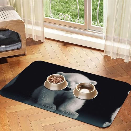 Saugfähige Leder-Tischdecke mit Eisbär-Aufdruck, perfekt für Hunde, Katzen und andere Haustiere Saugfähige Leder-Tischdecke mit Eisbär-Aufdruck, perfekt für Hunde, Katzen und andere Haustiere von JEKYDOSD