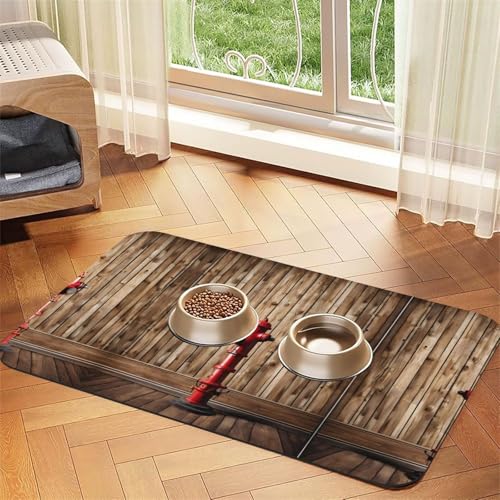 Saugfähige Leder-Tischdecke mit Holzdruck, perfekt für Hunde, Katzen und andere Haustiere Saugfähige Leder-Tischdecke mit Holzdruck, perfekt für Hunde, Katzen und andere Haustiere von JEKYDOSD
