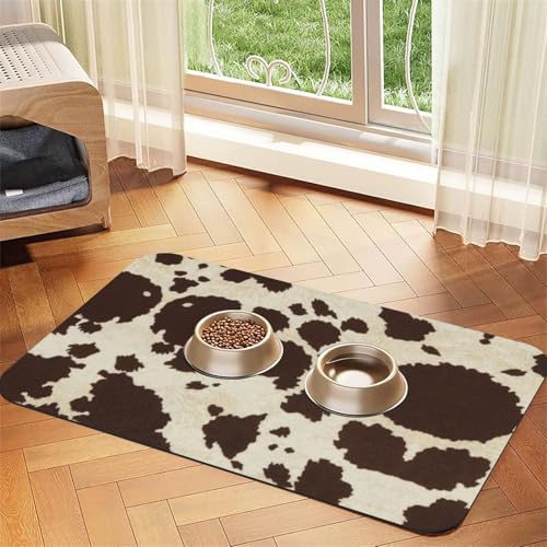 Saugfähige Leder-Tischdecke mit Kuhfell-Aufdruck, perfekt für Hunde, Katzen und andere Haustiere von JEKYDOSD