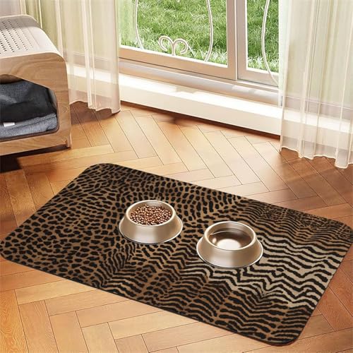Saugfähige Leder-Tischdecke mit Leopardenmuster, perfekt für Hunde, Katzen und andere Haustiere von JEKYDOSD