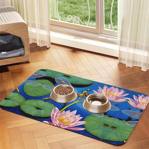 Saugfähige Leder-Tischdecke mit Libellen-Motiv, perfekt für Hunde, Katzen und andere Haustiere Saugfähige Leder-Tischdecke mit Libellen-Motiv, perfekt für Hunde, Katzen und andere Haustiere von JEKYDOSD