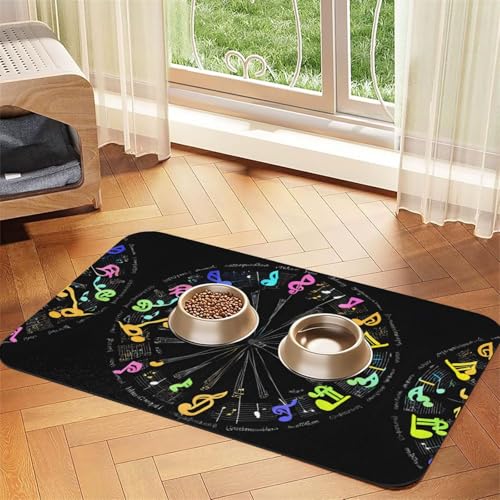 Saugfähige Leder-Tischdecke mit Musiknoten-Aufdruck, perfekt für Hunde, Katzen und andere Haustiere Saugfähige Leder-Tischdecke mit Musiknoten-Aufdruck, perfekt für Hunde, Katzen und andere Haustiere von JEKYDOSD