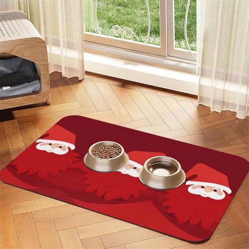 Saugfähige Leder-Tischdecke mit Weihnachtsmann-Aufdruck, perfekt für Hunde, Katzen und andere Haustiere Saugfähige Leder-Tischdecke mit Weihnachtsmann-Aufdruck, perfekt für Hunde, Katzen und andere Haustiere von JEKYDOSD