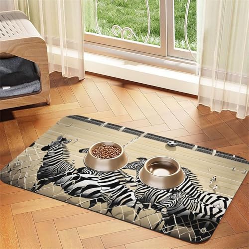 Saugfähige Leder-Tischdecke mit Zebra-Rennbahn-Druck, perfekt für Hunde, Katzen und andere Haustiere Saugfähige Leder-Tischdecke mit Zebra-Rennbahn-Druck, perfekt für Hunde, Katzen und andere Haustiere von JEKYDOSD