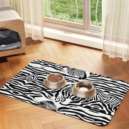 Saugfähige Leder-Tischdecke mit Zebramuster, perfekt für Hunde, Katzen und andere Haustiere von JEKYDOSD