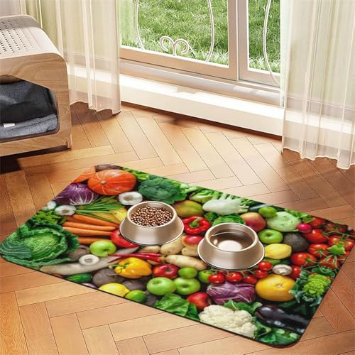 Saugfähige Leder-Tischdecke mit frischem Obst und Gemüse, perfekt für Hunde, Katzen und andere Haustiere Saugfähige Leder-Tischdecke mit frischem Obst und Gemüse, perfekt für Hunde, Katzen und andere Haustiere von JEKYDOSD