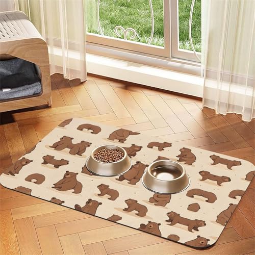 Saugfähige Leder-Tischdecke mit niedlichem Bären-Motiv, perfekt für Hunde, Katzen und andere Haustiere Saugfähige Leder-Tischdecke mit niedlichem Bären-Motiv, perfekt für Hunde, Katzen und andere Haustiere von JEKYDOSD