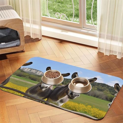 Saugfähige Leder-Tischdecke mit niedlichem Esel-Aufdruck, perfekt für Hunde, Katzen und andere Haustiere von JEKYDOSD
