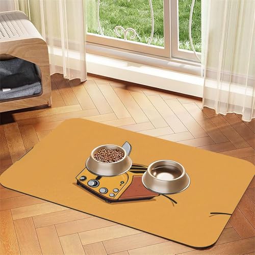 Saugfähige Leder-Tischdecke mit niedlichem Kettensägen-Druck, perfekt für Hunde, Katzen und andere Haustiere von JEKYDOSD