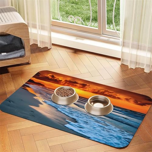 Stranddecke mit Sonnenuntergang-Druck, saugfähig, Leder, perfekt für Hunde, Katzen und andere Haustiere Stranddecke mit Sonnenuntergang-Druck, saugfähig, Leder, perfekt für Hunde, Katzen und andere Haustiere von JEKYDOSD