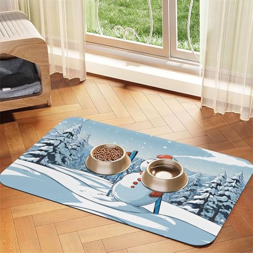 Strapazierfähige Tischdecke aus Leder mit Schneemann-Druck, saugfähig, perfekt für Hunde, Katzen und andere Haustiere Strapazierfähige Tischdecke aus Leder mit Schneemann-Druck, saugfähig, perfekt für Hunde, Katzen und andere Haustiere von JEKYDOSD
