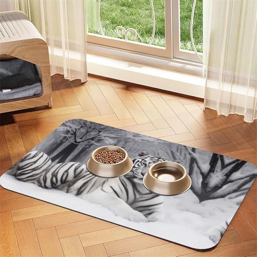The Wild White Tiger Print Pet Absorbent Leather Tablecloth Perfect for Dogs, Cats, and Other Pets The Wild White Tiger Print Pet Absorbent Leather Tablecloth Perfect for Dogs, Cats, and Other Pets von JEKYDOSD