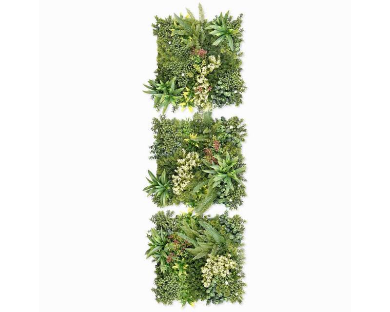 Kunstpflanze Künstliche Pflanzenwand Indoor & Outdoor, Blumenwand, Green Wall Sommerwiese, JELLE & JACOB, Höhe 50 cm, pflegeleicht & langlebig für Wohlfühl-Atmosphäre von JELLE & JACOB