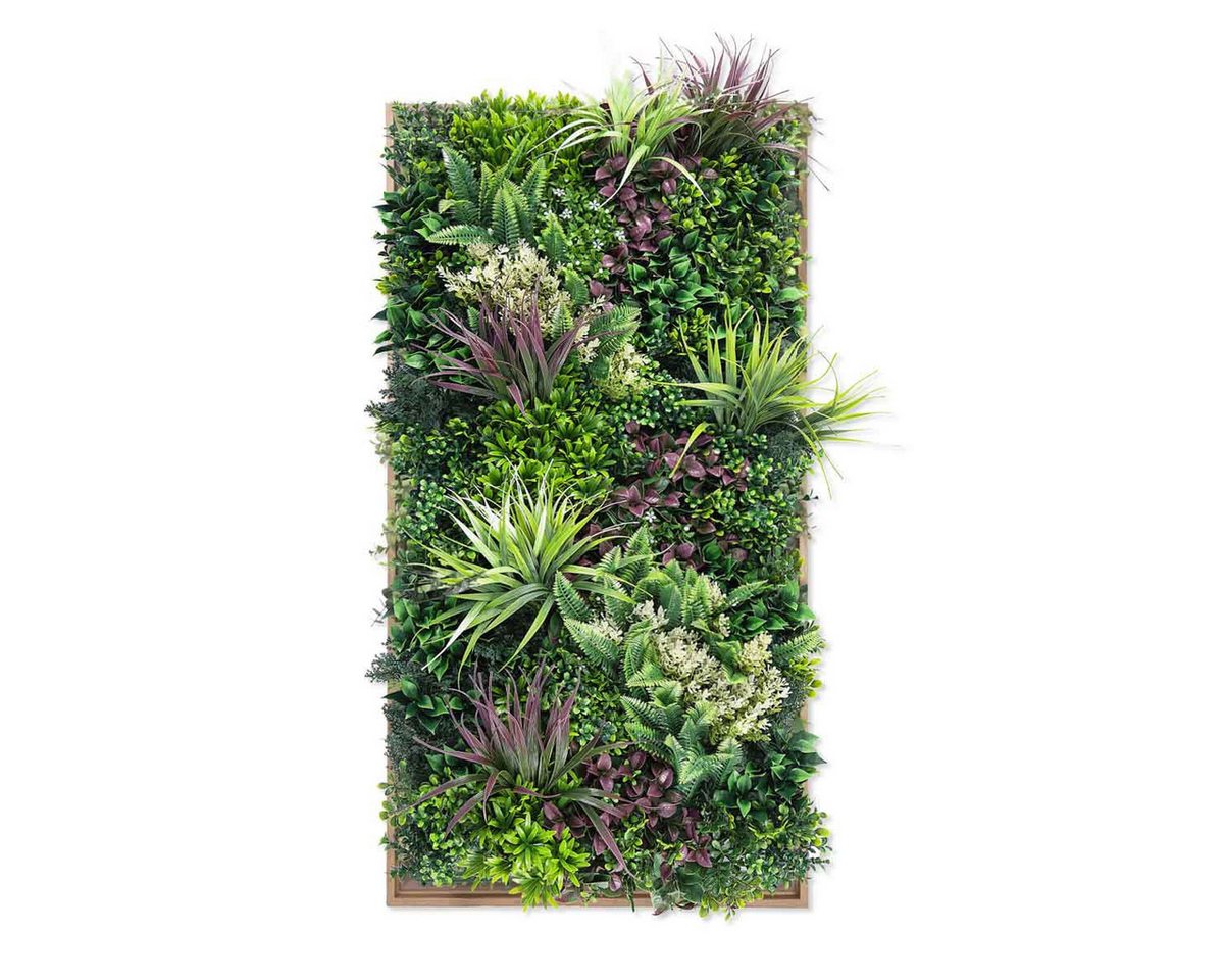 Kunstpflanze Künstliche Pflanzenwand Indoor & Outdoor, Blumenwand, Green Wall Urban Jungle, JELLE & JACOB, Höhe 106 cm, pflegeleicht & langlebig im Kunststoff-Rahmen in Eicheoptik Kunstpflanze Künstliche Pflanzenwand Indoor & Outdoor, Blumenwand, Green Wall Urban Jungle, JELLE & JACOB, Höhe 106 cm, pflegeleicht & langlebig im Kunststoff-Rahmen in Eicheoptik von JELLE & JACOB