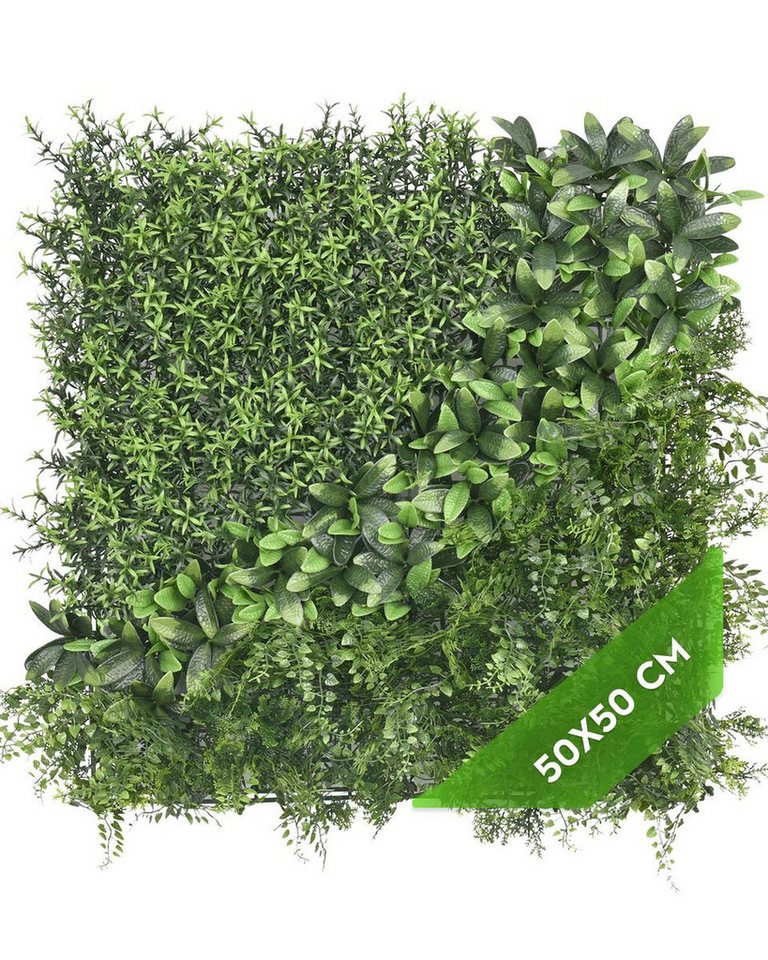 Kunstpflanze Künstliche Pflanzenwand Indoor & Outdoor, Blumenwand, Green Wall Waldgrün, JELLE & JACOB, Höhe 50 cm, pflegeleicht & langlebig für Wohlfühl-Atmosphäre Kunstpflanze Künstliche Pflanzenwand Indoor & Outdoor, Blumenwand, Green Wall Waldgrün, JELLE & JACOB, Höhe 50 cm, pflegeleicht & langlebig für Wohlfühl-Atmosphäre von JELLE & JACOB