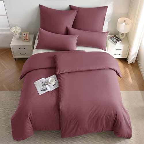 JELLYMONI Bettwäsche 135x200 Baumwolle Dunkelrosa Bettwäsche-Sets Oeko-Tex 100% Gewaschene Baumwolle Bettbezug mit Reißverschluss und Kissenbezug 40X80 mit Umschlag Weich 2-Teilige Bettwäsche JELLYMONI Bettwäsche 135x200 Baumwolle Dunkelrosa Bettwäsche-Sets Oeko-Tex 100% Gewaschene Baumwolle Bettbezug mit Reißverschluss und Kissenbezug 40X80 mit Umschlag Weich 2-Teilige Bettwäsche von JELLYMONI