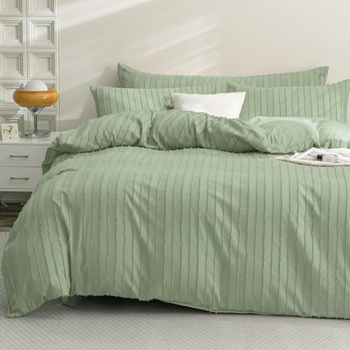 JELLYMONI Bettwäsche 135x200 Gestreift Boho 4-Teilig Bettwäsche-Sets Polyester-Mikrofaser Hellgrün Oeko-Tex 2er Bettbezüge mit Reißverschluss und 2er Kissenbezüge 80X80 mit Umschlag Weiche Bettwäsche JELLYMONI Bettwäsche 135x200 Gestreift Boho 4-Teilig Bettwäsche-Sets Polyester-Mikrofaser Hellgrün Oeko-Tex 2er Bettbezüge mit Reißverschluss und 2er Kissenbezüge 80X80 mit Umschlag Weiche Bettwäsche von JELLYMONI