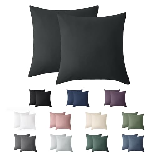 Jellymoni Kissenbezug 40x40 Baumwolle 2er Set Kissenbezüge Anthrazit Oeko-Tex aus 100% Gewaschene Baumwolle Kopfkissenbezug mit Verstecktem Reißverschluss Weich 2 Stück Kissenhülle für Kissen 40x40cm Jellymoni Kissenbezug 40x40 Baumwolle 2er Set Kissenbezüge Anthrazit Oeko-Tex aus 100% Gewaschene Baumwolle Kopfkissenbezug mit Verstecktem Reißverschluss Weich 2 Stück Kissenhülle für Kissen 40x40cm von JELLYMONI