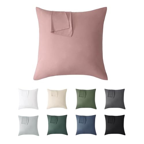Jellymoni Kissenbezug 40x40 Baumwolle 2er Set Kissenbezüge Beige Oeko-Tex aus 100% Gewaschene Baumwolle Kopfkissenbezug mit Verstecktem Reißverschluss Weich 2 Stück Kissenhülle für Kissen 40x40cm von JELLYMONI