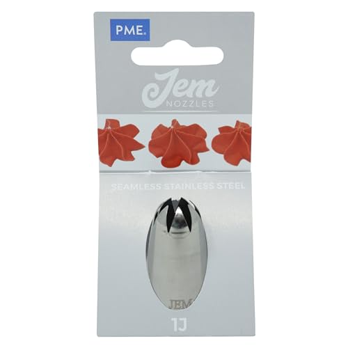 JEM Kleine Savoy-Tülle Nummer 1J mit gebogenem Sterndesign, Edelstahl, Silber, 2 x 2 x 3.5 cm von PME