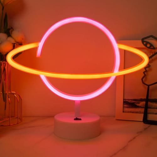 Planet-Neonschilder, Planet-LED-Neonlichtschild, LED-Lampe für Schlafzimmer, Geburtstagsparty, Kindergeschenke von JEMESI