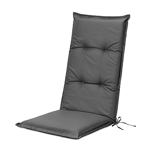 JEMIDI 1x Gartenstuhl Auflage Polster - 100% Polyester Hochlehner Stuhlauflage mit Bändern - wasserabweisend pflegeleicht - mit Schaumstofffüllung - 120x50cm von JEMIDI