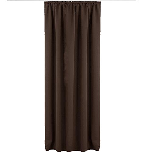 JEMIDI Vorhang Blickdicht 140x245cm - Gardine mit Kräuselband Universalband - 100% Polyester Schal lang für Wohnzimmer Schlafzimmer - Dunkelbraun von JEMIDI