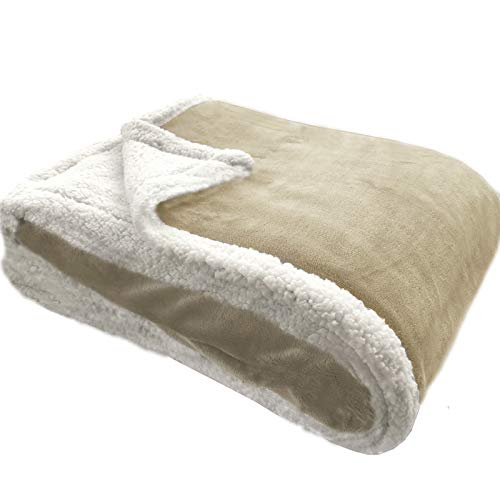 JEMIDI Kuscheldecke Sofa Decke 180x220 cm - Lammfell Optik Sherpa Sofaüberwurf - Sofadecke Couchdecke Tagesdecke - warm schwer - Wohndecke flauschig von JEMIDI