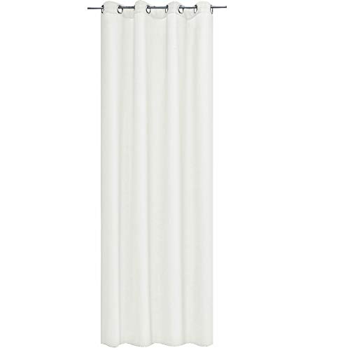 JEMIDI Vorhang blickdicht 140x245cm - Gardine mit Ösen Anbringung - Ösenschal Dekoschal Leinen Optik - 100% Polyester für Wohnzimmer Schlafzimmer von JEMIDI