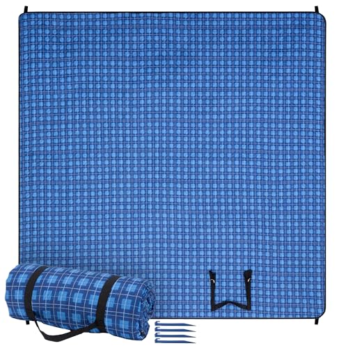 JEMIDI Picknickdecke 200x200 - Picknickdecke groß - Stranddecke XXL - Campingdecke - Picknickdecke wasserdicht - Picknick Decke - Badedecke - Waschbar und tragbar - Blau JEMIDI Picknickdecke 200x200 - Picknickdecke groß - Stranddecke XXL - Campingdecke - Picknickdecke wasserdicht - Picknick Decke - Badedecke - Waschbar und tragbar - Blau von JEMIDI