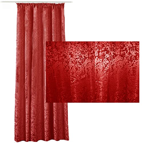 JEMIDI Vorhang Blickdicht 140x245cm - Gardine mit Kräuselband Universalband - 100% Polyester Schal lang für Wohnzimmer Schlafzimmer - rot schimmernd von JEMIDI